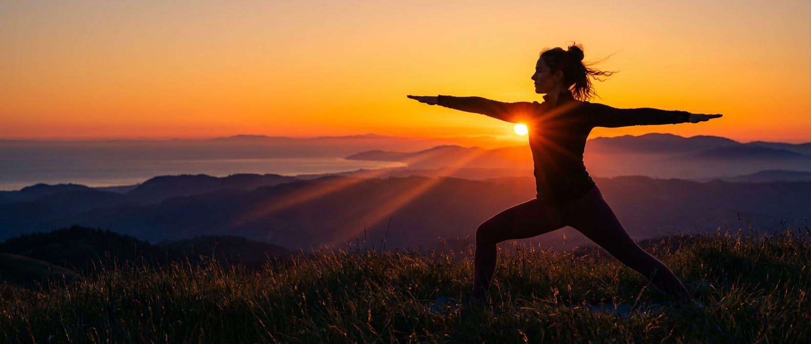 Health and wellness desk with notebook, stethoscope, supplements, and lemon water in morning light